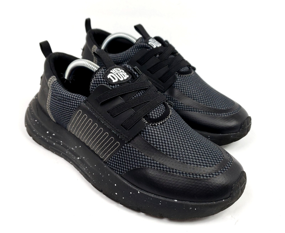 Hey Dude Sirocco Play Varsity Youth Size 6Y Black Slip On Sneaker Shoes